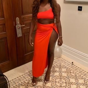 J Lux Label - One strap top and high split skirt